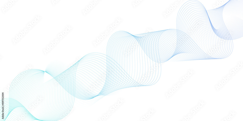 Poster Smooth wave abstract vector background layout design.background image with dynamic curves.Abstract blue futuristic blend waves lines technology background and sound wave lines on white background.	
