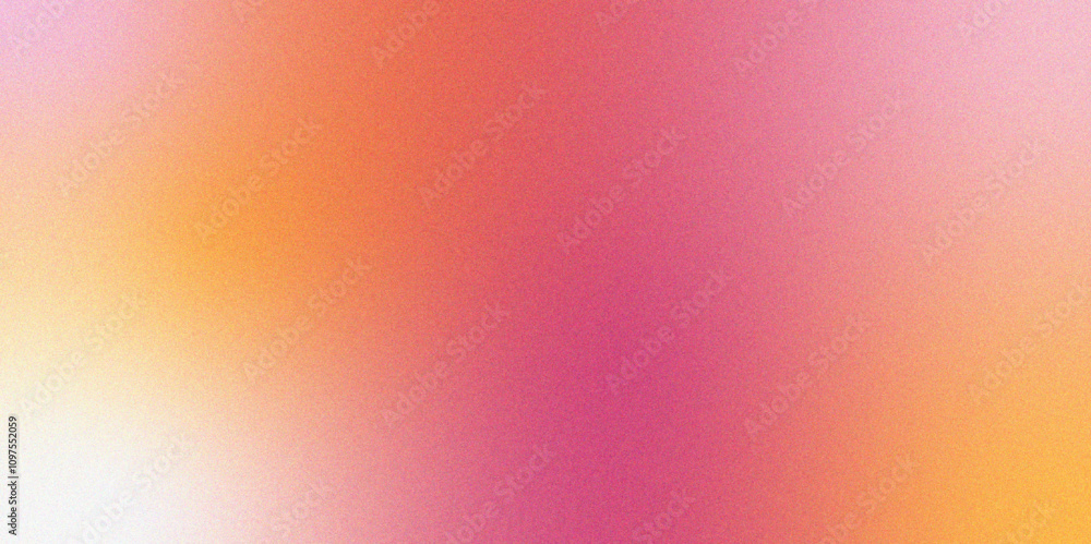 Poster Abstract pink orange grainy gradient noise texture effect. Beautiful colored abstract texture background. Textured with rough grain, and bright spots. Empty space grunge banner poster backdrop bg.	