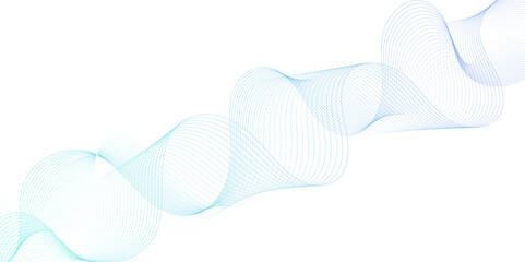 Smooth wave abstract vector background layout design.background image with dynamic curves.Abstract blue futuristic blend waves lines technology background and sound wave lines on white background.	
