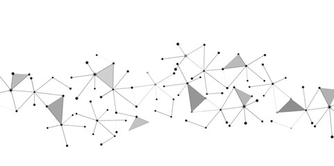 Abstract geometric background with connecting dots and lines with low poly triangle shapes. Polygonal Mesh Background Vector design digital technology concept Global network connection data structure. © Kainat 