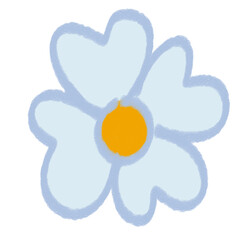 Hand drawn colorful crayon doodle flower