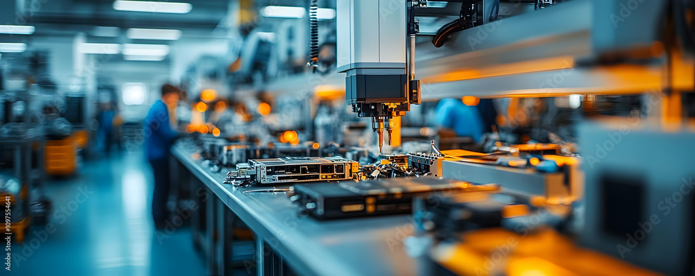 Poster automated assembly line manufacturing precision components