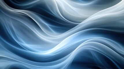 Obraz premium Abstract Blue Waves: Serene Digital Art