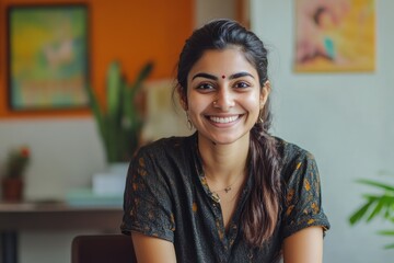 Indian professional in a coworking space, collaborating with diverse teams, 