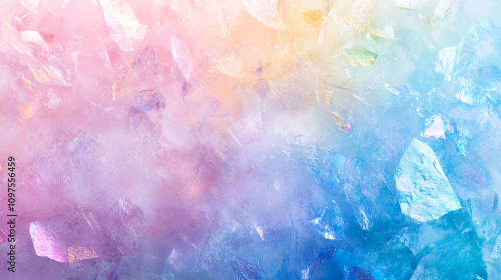 Poster colorful crystal texture blending soft pastels creating a serene background