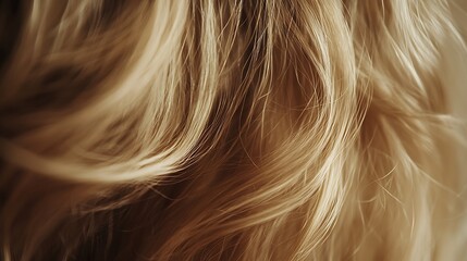 Naklejka premium blonde hair with wavy curls, close up view