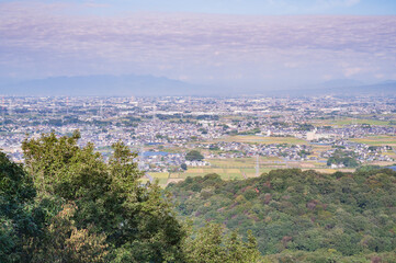 群馬　金山城物見台から望む太田市街