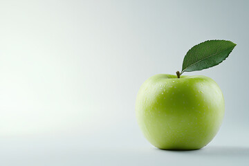 apple with leaf isolated on white background