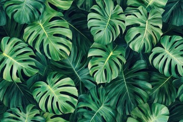 Tropical leaves on a white background,