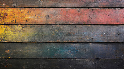 Colorful wooden planks create a vibrant and textured background with an artistic flair
