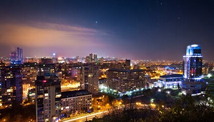 Obraz premium Night view of a developed city 