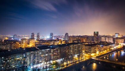 Obraz premium Night view of a developed city 