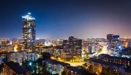 Night view of a developed city 