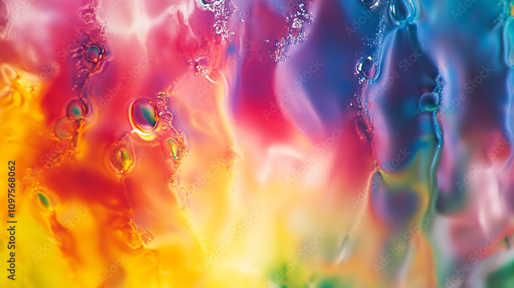 Poster colorful abstract pattern with bubbles and light reflections in a vibrant arrangement