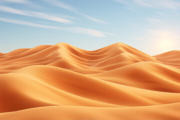 Majestic golden desert dunes stretching to the horizon