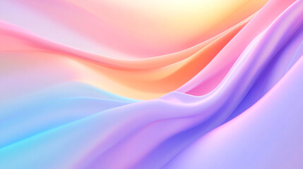 Fototapeta premium Colorful abstract waves create a soothing, dreamlike atmosphere with soft pastel hues