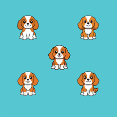 Baby Cavalier King Charles Spaniel Clipart Vector Illustration Bundle
