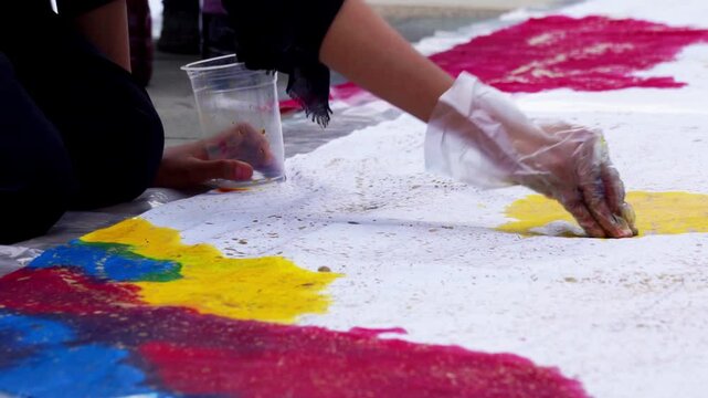 Making splash batik (batik ciprat). Batik is a type of cloth motif originating from Indonesia and is an intangible cultural heritage that has been recognized by UNESCO.