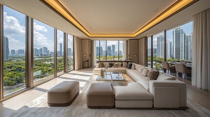 Fototapeta premium Luxury Penthouse Apartment with Stunning City View