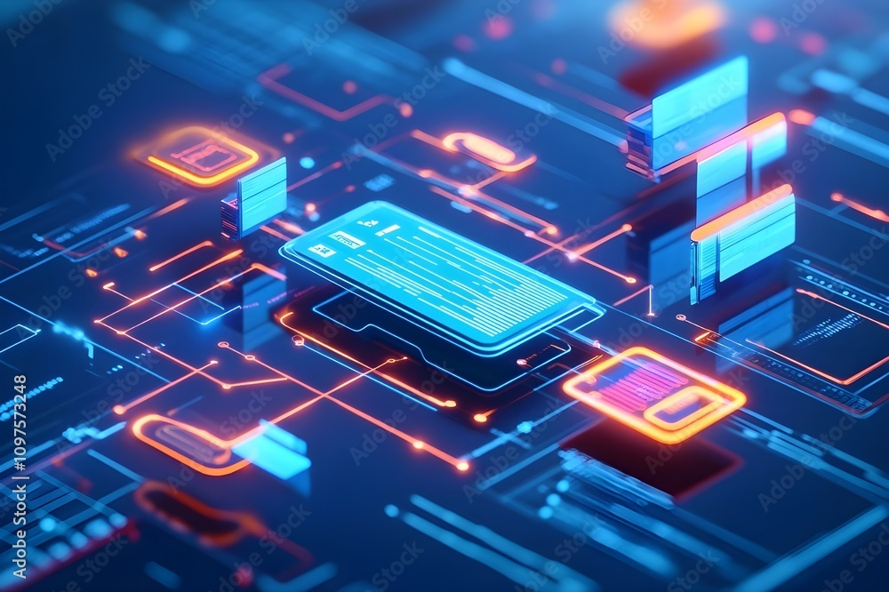 Leinwandbilder digital documents created using future world technology. automated invoice and receipt management co