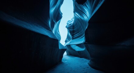 Frozen Canyon, Blue Ice Walls, Winter Wonderland