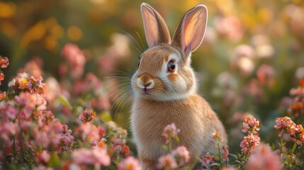 Fototapeta premium Adorable Bunny in a Spring Meadow