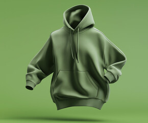 Green Olive Sweatshirt Mockup 3D on green Background