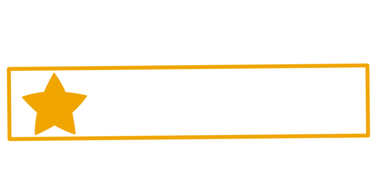 Gold star on transparent background