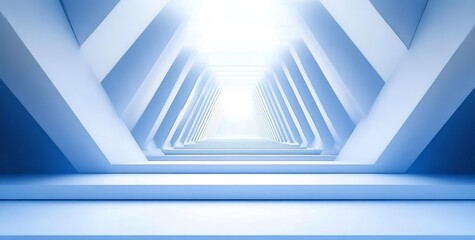 Obraz premium Minimalistic Abstract Geometric Pattern White and Light Blue Architectural Design