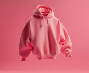 Pink Sweatshirt Mockup 3D on Pink Background
