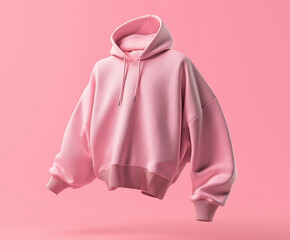 Pink Sweatshirt Mockup 3D on Pink Background