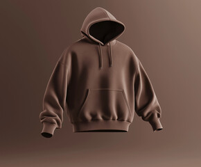 Brown Hoodie Mockup on Brown Background