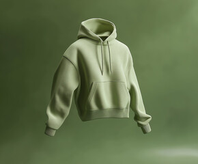 Green Matcha Hoodie Mockup on green background