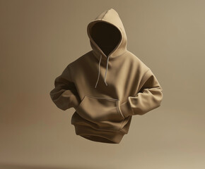 Brown Coffee Sweatshirt Mockup 3D on Brown Coffee Background
