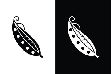 Organic Peas Illustration. Simple Icon Design for Fruits and Vegetables
