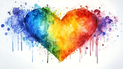 Fototapeta premium Colorful heart illustration art studio digital artwork vibrant abstract