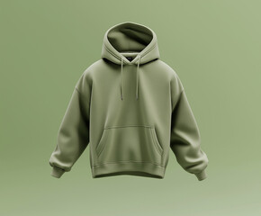 Green Matcha Hoodie Mockup on Green Background