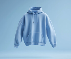 Blue Jacket Mockup on Blue Background