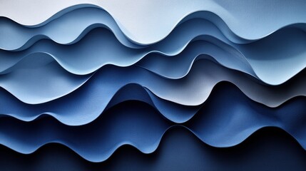 Fototapeta premium Abstract Blue Waves: A Serene Study in Texture and Depth