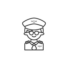 Pilot icon on white background. Outline pilot icon profession concept.