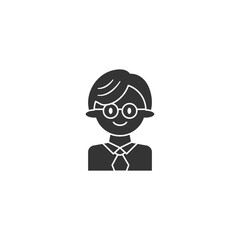 Businessman icon on white background. Silhouette icon business concept.