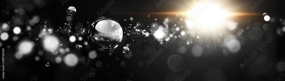 Poster dynamic light particles creating a mystical atmosphere abstract background digital art dark environm