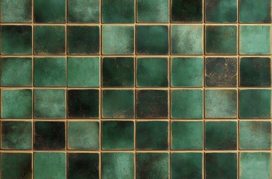 Green tile background modern ceramic grid texture for kitchen bathroom decor