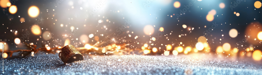 Poster dynamic sparkling lights festive event creative space evening atmosphere abstract perspective captiv