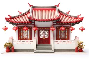 Fototapeta premium Chinese new year house exterior architecture spirituality celebration.