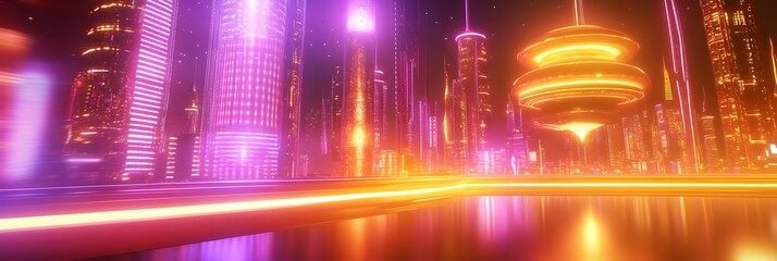 AI-Powered Future World: Image of a future city using artificial intelligence to control various systems, showing the impact of artificial intelligence on the way of life