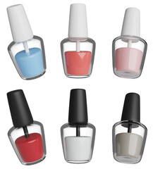 Obraz premium 6 color nail polish 3D graphic