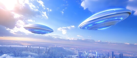 Fototapeta premium AI-Powered Future World: Image of a future city using artificial intelligence to control various systems