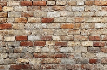 Obraz premium Weathered Brick Wall Textures Rustic Background Old Masonry Vintage Construction