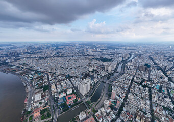 A city with a river running through it